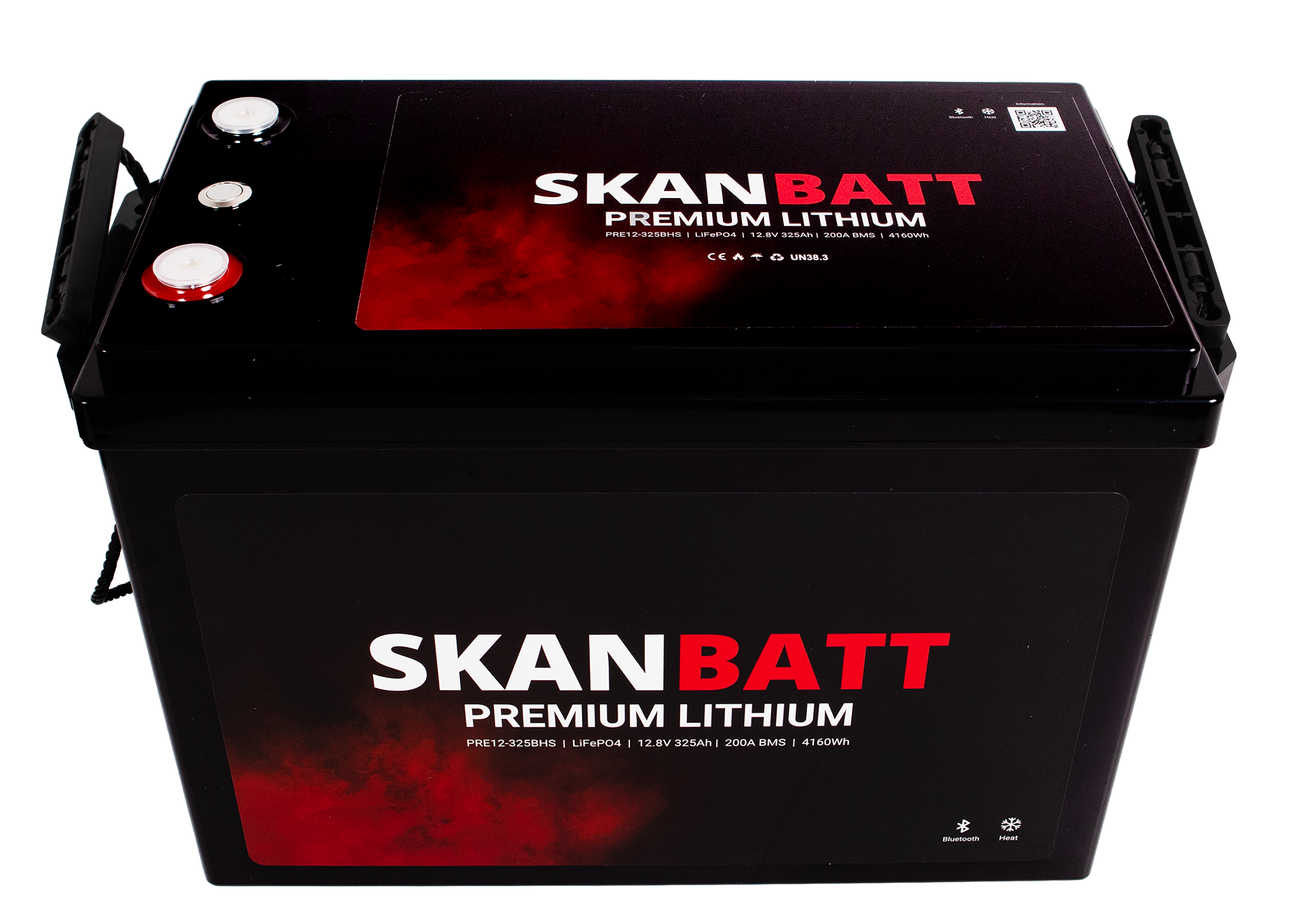 SKANBATT Premium Lithium - 12V 325Ah 200A BMS - 345x190x245mm - Bluetooth - Heat - 8 Års garant - Bilde 2