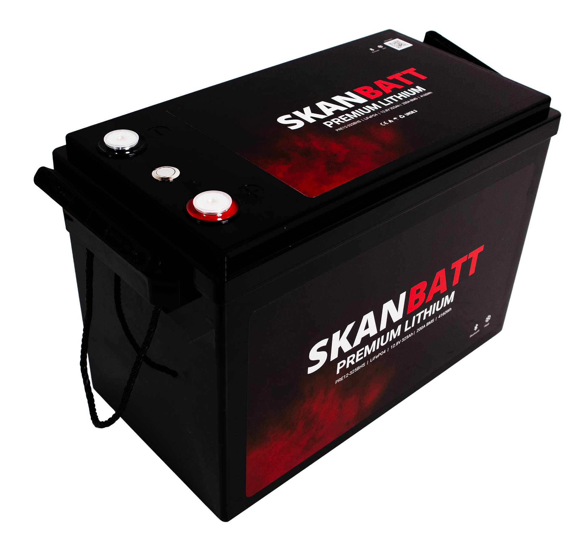 SKANBATT Premium Lithium - 12V 325Ah 200A BMS - 345x190x245mm - Bluetooth - Heat - 8 Års garant - Bilde 4