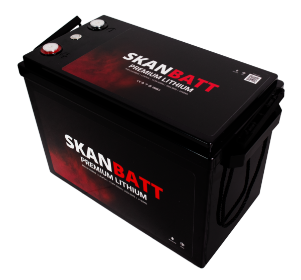 SKANBATT Premium Lithium - 12V 325Ah 200A BMS - 345x190x245mm - Bluetooth - Heat - 8 Års garant