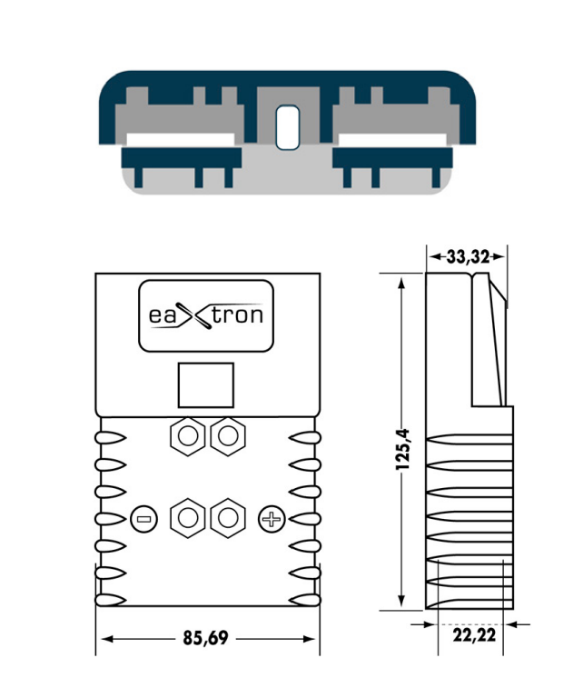 Eaxtron Standard XBE 320 Støpsel Blå